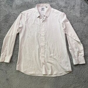 Kilburne & Finch Mens Ice Yarn Dress Shirt 18.5 34/35 White Stretch Performance